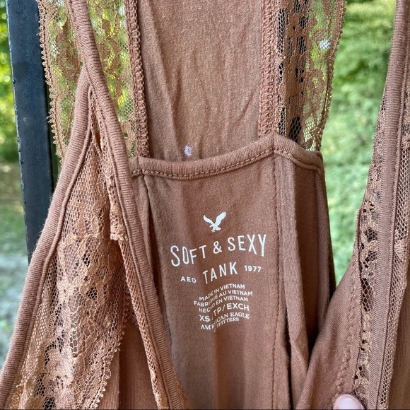 brown lacey tank top - Picture 3 of 3